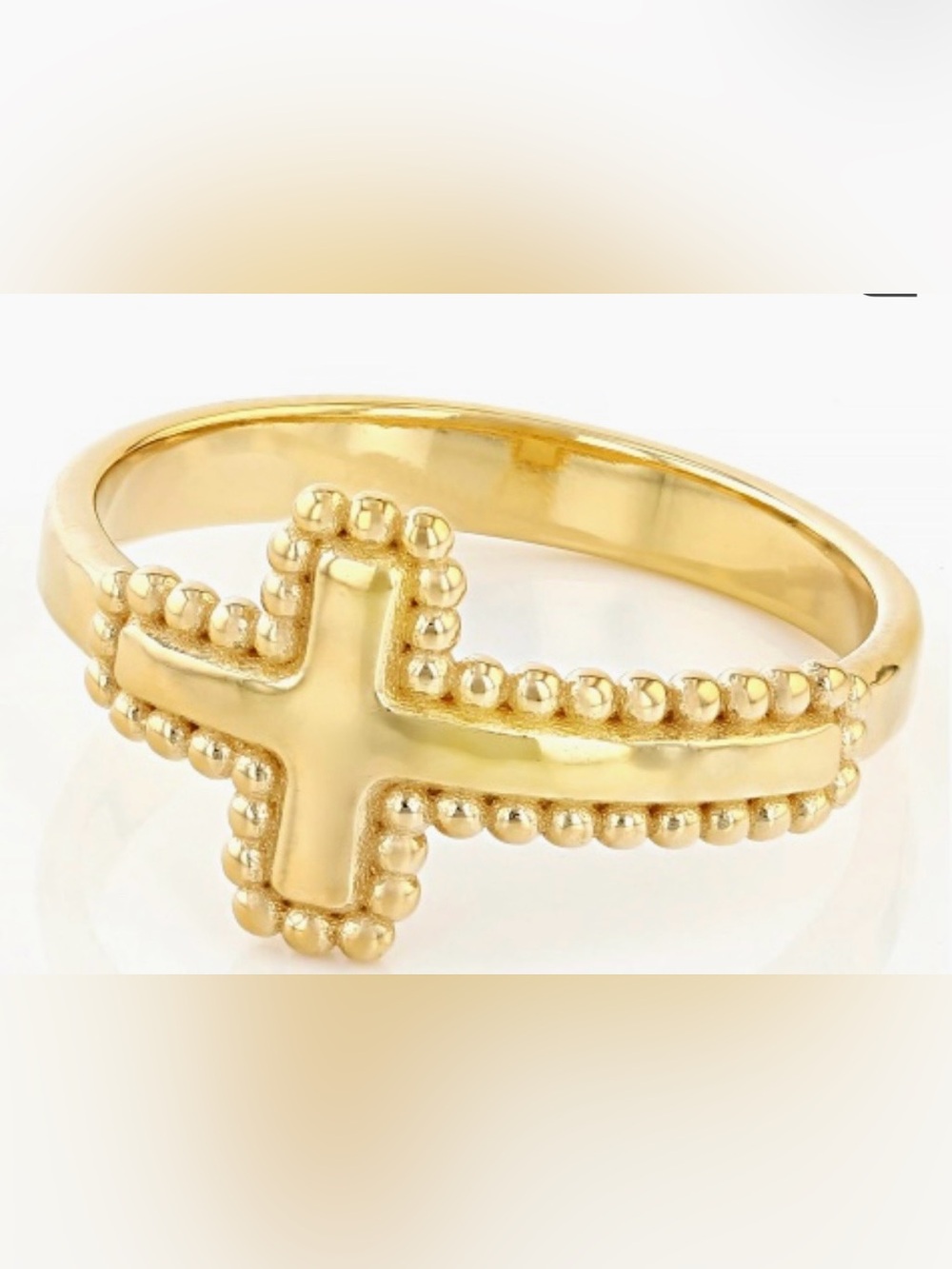 ARTISAN COLLECTION 14K YELLOW GOLD OVER 9.25 STERLING SILVER CROSS RING-SZ-11